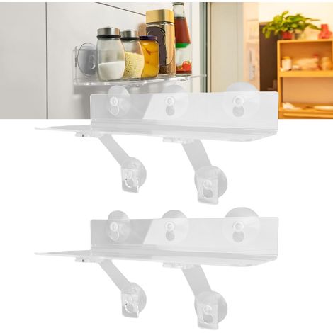 [Étagère de fenêtre à ventouses] - Support en acrylique expansible de rebord pour plantes succulentes et cadres photo - Lot de 2 étagères transparentes et rechargeables avec dimensions 30x12.7x5cm et  (1/5)