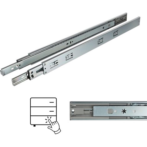 Guide à billes à ouverture par poussée H45 extension totale 550 mm 35 kg Riex NB51 (1/5)