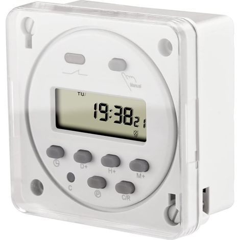 CN101A DC12V 16A SPST LCD Digitaler programmierbarer Timer mit weißer wasserdichter Abdeckung (1/2)