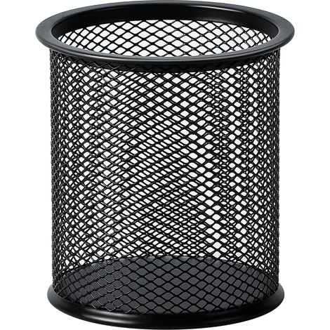 Amazon Basics Metal Mesh Pen Cup, 1 Unit, Pack of 1, Black (1/5)