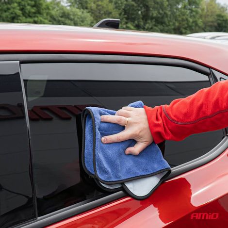 Microfibre pour laver, nettoyer et sécher les vitres de voiture 2 en 1 60x40 cm AMIO-03748 (1/3)