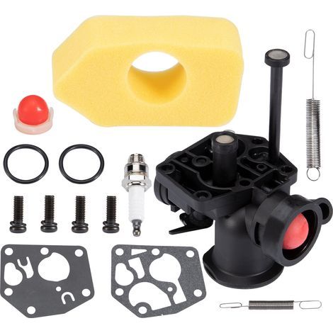 Kit de Carburateur pour Briggs & Stratton, Adapté pour BS 795477 795469 794147 699660 794161 498811, pour Tondeuse à Gazon et Filtre à Air 698369, pour Ressort Régulateur 691859 692211 (1/4)