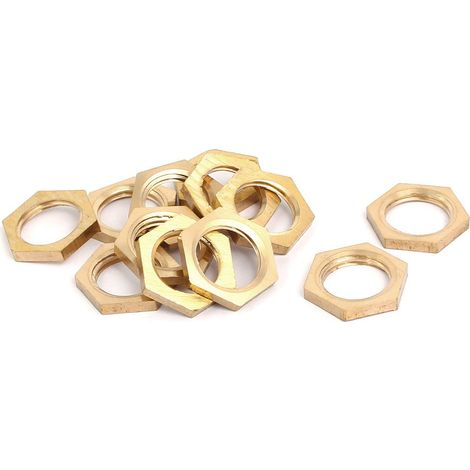 Écrou Hexagonal Fin 1/4BSP Filetage Femelle en Laiton 12pcs (1/3)