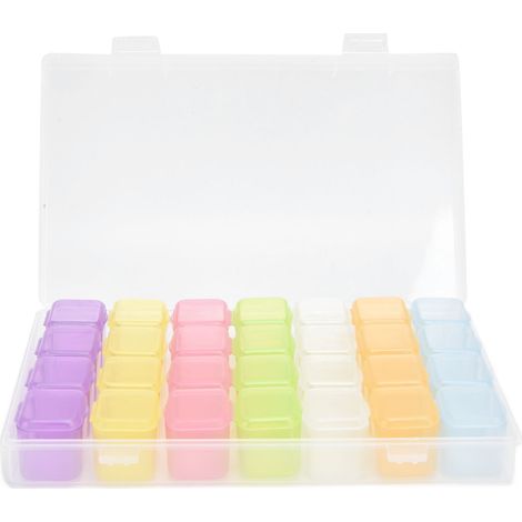 boîte de rangement-Boîte de Rangement Portable à 28 Cases avec Compartiments Amovibles - Organisateur pour Bijoux, Médicaments et Petits Objets (1/4)