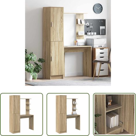 vidaXL Schreibtisch Sonoma-Eiche -  Schreibtisch 2 pcs Sonoma-Eiche (1/5)