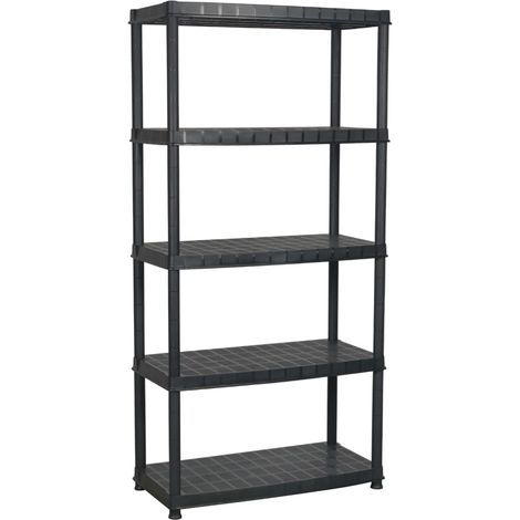 Lagerregal 5-Tier Schwarz 85x40x185 cm Kunststoff vidaXL
