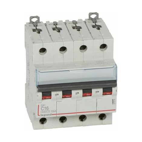 Disjoncteur DX³ 6000 -vis/vis- 4P- 400V-16A-courbeC-peigne HX³ trad 4P - 4 Modules - 407898