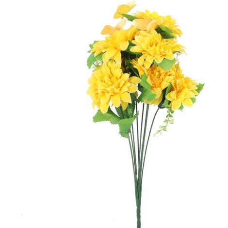 Strauß gelber Gänseblümchen mit dekorativen Schmetterlingen – Blumendekoration, 40 cm (1/3)