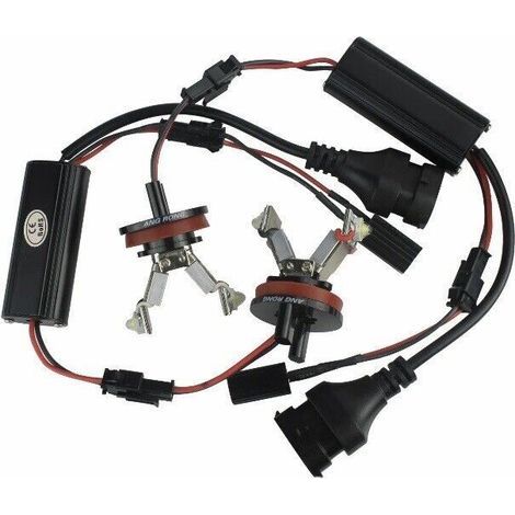 Ojos de ángel LED para X5 y X6, anillos interior y exterior, modelo E92-6W, ojos de ángel en forma de V, bombilla automotriz H8, ALOVEZ (1/4)