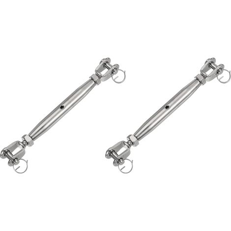 Lot de 2 tendeurs à mâchoires M10 en acier inoxydable 304 avec fermoir magnétique,Vis de fermeture en inox Tendeur de boulon Tendeur de corde,tendeur de câble en acier inoxydable, tendeur fil (1/5)