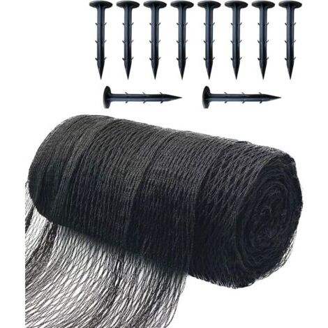 4,5m x 6m Filet pour Bassin à Koï Noir, Couverture en Filet à Mailles Fines - Protège Les Poissons Koï des Oiseaux, des Chats, des Prédateurs, UV - Réutilisable, Piquets Inclus