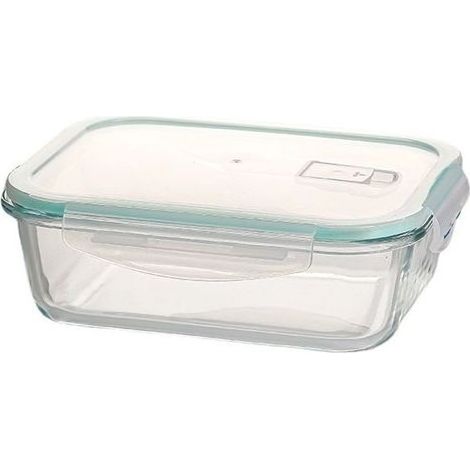 1 boîte de rangement rectangulaire, hermétique, en verre avec couvercle, 0,37 L, pour réfrigérateur et congélateur (1/5)