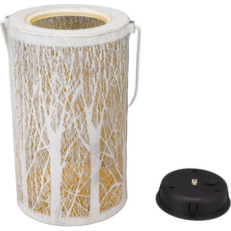 Lampe suspendue de jardin, lanterne solaire d'extérieur 5730 LED, motif forêt blanche, avec poignée, étanche IP44 (1/5)