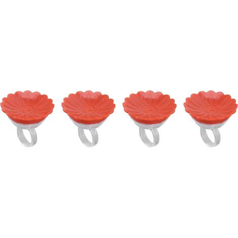 Lot de 4 mangeoires annulaires pour colibris, portables, compactes et multifonctions, aux couleurs vives, idéales pour l'extérieur (rouge). (1/5)
