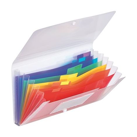 EXACOMPTA Trieur Pocket 14x26cm Polypropylène Chrystal 7 Compartiments (1/3)