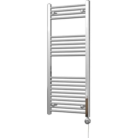 Zennor - Chrome Electric Towel Rail H1200mm x W500mm Straight 300w Thermostatic (1/3)