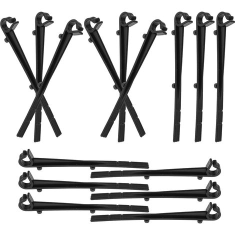 Fixations pour Protège-Gouttières Crochets Noirs 20 Pièces en Plastique, Clips de Fixation pour Gouttières, Adaptés la Pose de Filet Anti-Feuilles et Entretien Toiture (1/5)