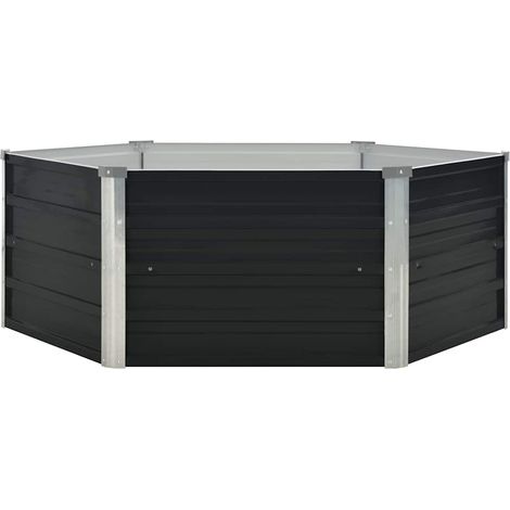 Maison Exclusive - Hochbeet Anthrazit 129 x 129 x 45 cm Verzinkte (1/5)
