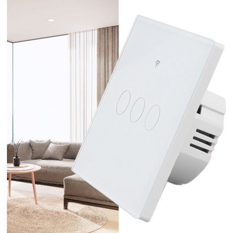 Tuya Smart WiFi Switch, kompatibel mit der europäischen Norm 86, Typ 3, Ein-Draht-Version, weiß (1/5)