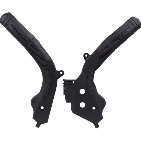 Protectores de chasis Racetech Bi-Material Super Grip para KTM SX/EXC 2016-2019, color negro.