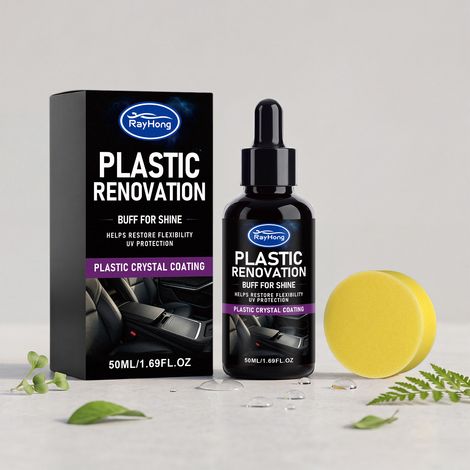 Plastic Coating Agent for Car Interiors - Gloss Maintenance, Cleaning, Refurbishment, and Daily Brightening - 50ml + Sponge1 -- BIEMMEDUE (1/5)