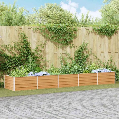 Teenpull – Hochbeet Hellbraun 400 x 80 x 45 cm Verzinkter Stahl (1/5)
