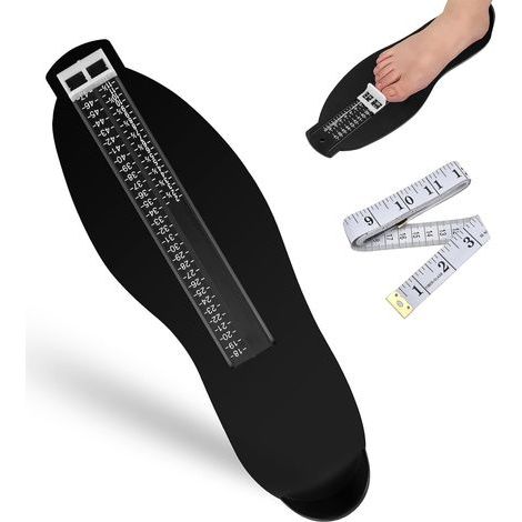 Foot measuring device for children and adults, shoe size measurement tool for determining shoe sizes 18 to 47, and 1.5m measuring tape (1/5)