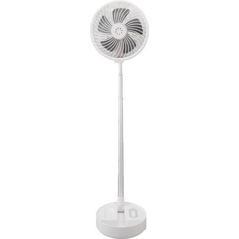 Tragbarer Ventilator mit 5 Flügeln, 4 Geschwindigkeitsstufen, Teleskopfunktion, USB-Aufladung, Fernbedienung, LED-Licht, Sprühnebelfunktion, faltbar, integrierter Lithium-Batterie (1/5)