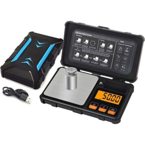 Pèse-personne - - Modèle rechargeable - 200 g - Graduation 0 01 g - Compact et portable (1/5)
