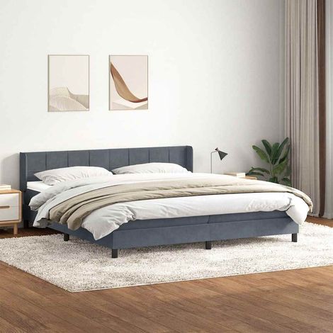 Boxspringbett mit Matratze Dunkelgrau 180x210 cm Samt