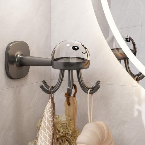 Ganchos de pared, ganchos de cocina para cucharas, espátulas y coladores ganchos de baño ganchos adhesivos removibles para sombreros, llaves, bufandas y paraguas. (1/4)