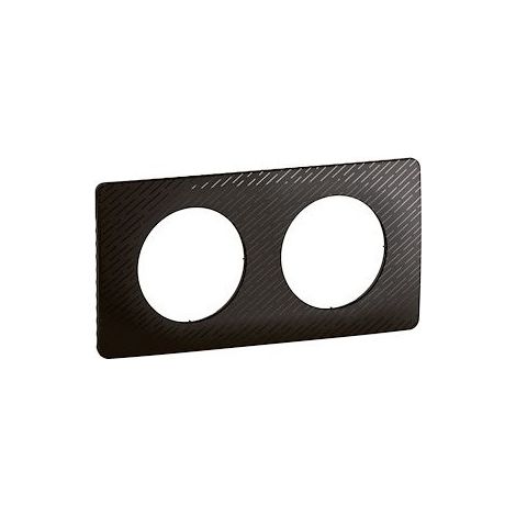 Legrand CP0702 Placca di finitura Céliane a 2 pulsanti - Nero Météore