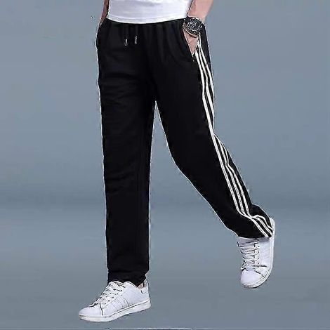 Lässige Herren-Jogginghose mit geradem Bein, auch in großen Größen erhältlich, ideal für einen lässigen oder studentischen Stil. (1/5)
