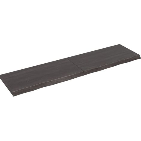 Étagère murale marron foncé bois chêne massif traité (1/5)