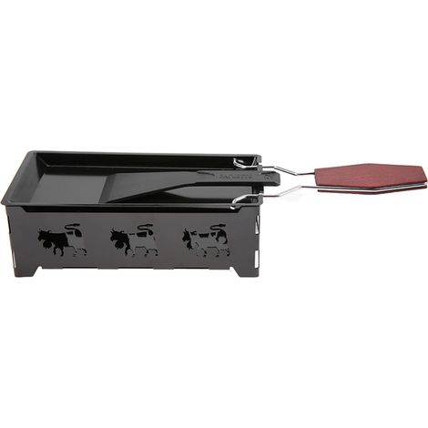 Lot à Fondue Raclette Portable avec Poêle Gril et Manche en Bois, Outil de Cuisson pour Four et Cuisinière (1/5)