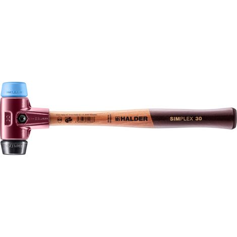 HALDER SIMPLEX Schonhammer Ø 30 mm Gummi / TPE-soft blau mit Tempergussgehäuse