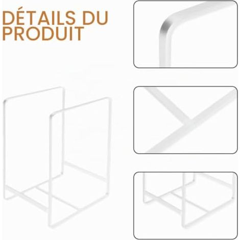 Lot 3 Support Assiette Métal Rangement Placard Poignée Assiettes Couvercles Casserole (White) (1/3)