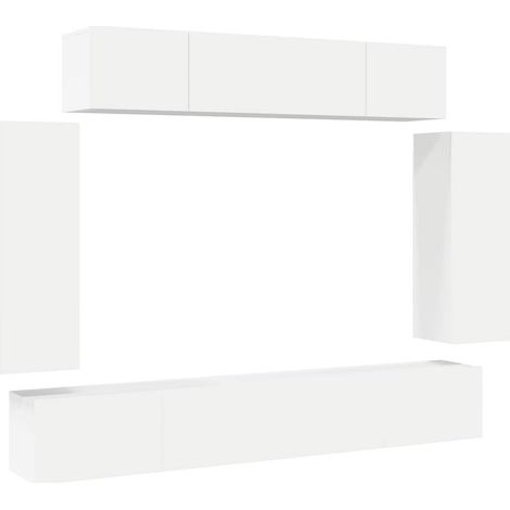 Maison Exclusive - 6-tlg. TV-Schrank-Set Weiß Holzwerkstoff