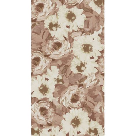 papier peint panoramique fleurs vintage vieux rose - ESTAhome (1/5)