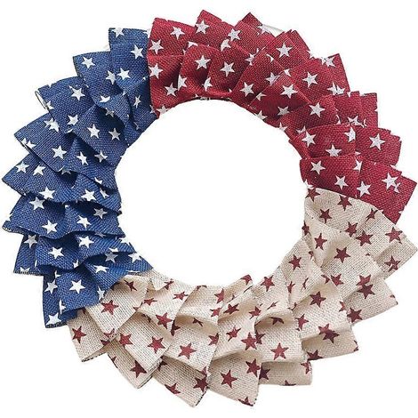 Couronne patriotique américaine pour la fête de l'Indépendance, à décorer une porte d'entrée, une fenêtre ou un mur. (1/4)