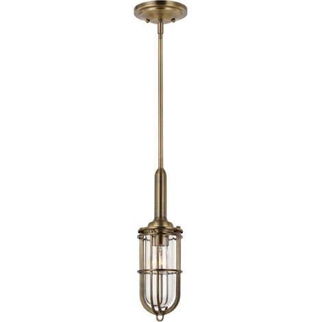 Urban Restoration Feiss 1 Luce Sospensione Ottone Antico Scuro IP44 (1/5)