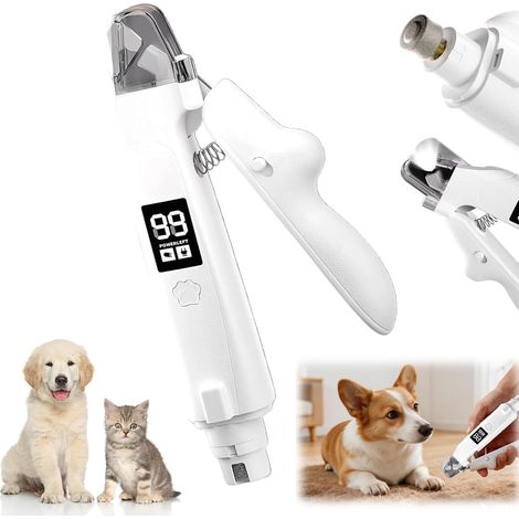 2-in-1 Krallenschere & Schleifer pour chiens & chats, LED, écran (1/5)
