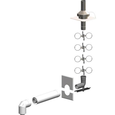 Atec Ensemble de puits PolyTwin, y compris raccord de connexion ES DN 80/125 - DN 80 (1/2)