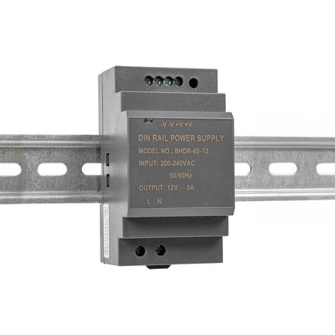 Alimentation sur rail DIN TS35 - 60W - 12V - 5A