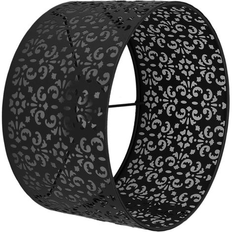 Abat-jour de bureau en fer ajouré, abat-jour décoratif raffiné pour lampes de bureau E27 E14, lampadaires et lustres, noir (1/5)