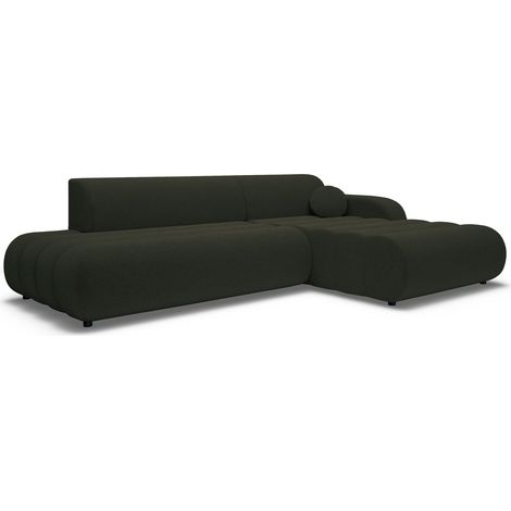 Selsey Arione - Ecksofa mit Schlaffunktion, Chenille Grün, 283 cm - rechts (1/5)