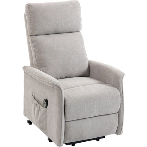 Fauteuil releveur électrique relax chenille coussin ressorts dossier inclinable gris (1/5)
