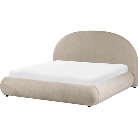 Letto basso con contenitore rivestito con rete sollevabile e trapuntatura 160 x 200 cm tortora Grasse