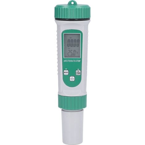 Testeur de qualité de l'eau 6 en 1 PH EC TDS SALT S.G, écran LCD de température, rétro-éclairage blanc, haute précision (1/5)