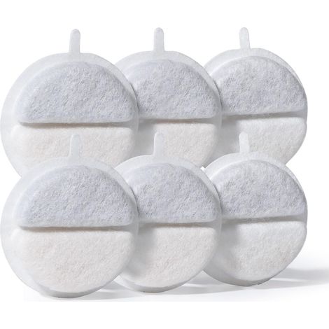 Filtre Fontaine À Eau Pour Chat - Système 3 Couches Coton Résine Charbon - Compatible Fontaine 2,5 L - Lot De 6